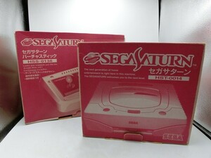 【HW95-41】【140サイズ】SEGA/セガサターン 本体セット＆バーチャスティック/ジャンク扱い/※傷・錆・汚れ有