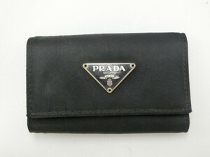 【FS0-51】【送料無料】◎prada プラダ model depos ブラック キーケース/状態不良ジャンク品/※傷汚れ 破損 塗装ハゲ 生地浮き有