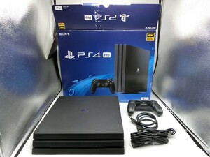 T【HW98-52】【140サイズ】PS4 プレイステーション4 Pro CUH-7100A 1TB ジェットブラック/通電可/ジャンク扱い/※傷・汚れ・欠品有