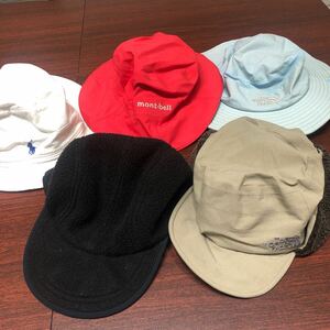 ブランド 帽子 5点セット mont-bell THE NORTH FACE polo ralph lauren LANDS END キャップ バケットハット レディース CAP アウトドア