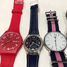 ⑥ ブランド 腕時計 13点セット Daniel Wellington swatch TIMEX nattito TISSOT quattro 革 シルバー シリコン クォーツ メンズ 時計_画像2