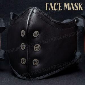  face mask bike PU leather touring leather leather guard Rider's jet helmet Harley american protection against cold 6 hole black 