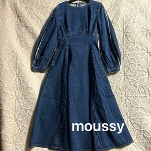 試着のみタグ付き　moussy FRINGE SLEEVE DENIM ドレス　サイズ2