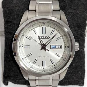 (志木)【美品/動作品】SEIKO/セイコー 4R36-05Z0 メカニカル 自動巻き 腕時計 裏スケ AT/デイデイト 24石 シルバー文字盤 SARV001