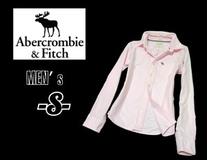 メンズS◇Abercrombie&Fitch◇ボタンダウン長袖シャツ 薄pink