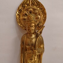 M05008　仏像　秀雲作　聖観音菩薩像　高さ23cm　金属製　在銘　仏教美術　置物　仏像　_画像7