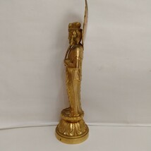 M05008　仏像　秀雲作　聖観音菩薩像　高さ23cm　金属製　在銘　仏教美術　置物　仏像　_画像2
