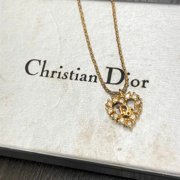 Christian Dior クリスチャンディオール ネックレス ラインストーン アクセサリー ハート ロゴ レディース ブランド