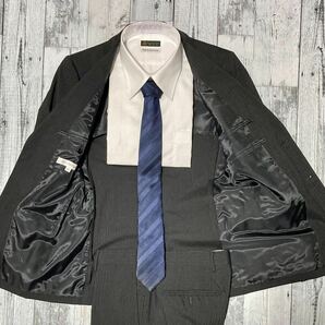 UNITED ARROWS 羊毛 スーツ ブラック ストライプ 44 Mサイズ相当 セットアップ ユナイテッドアローズ green label relaxingの画像3