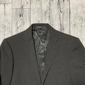 UNITED ARROWS 羊毛 スーツ ブラック ストライプ 44 Mサイズ相当 セットアップ ユナイテッドアローズ green label relaxingの画像4