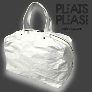 k250 PLEATS PLEASE プリーツプリーズ ISSEY MIYAKE イッセイミヤケ ボストンバッグ トートバッグ ホワイト シワ加工 正規品