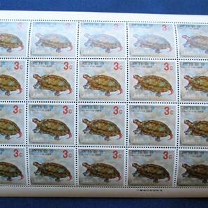 沖縄切手・琉球切手 カメシリーズ リュウキュウヤマガメ 3￠切手 20面シート 141 ほぼ美品です。画像参照して下さい。の画像3