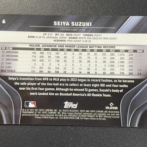 99枚限定 鈴木誠也 2023 Topps Chrome Black GREEN WAVE Refractor リフラクター Seiya Suzuki MLBカードの画像2