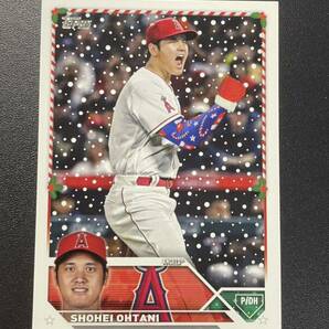 大谷翔平 2023 Topps Holiday BLUE SLEEVES バリエーション ホリデーパラレル Shohei Ohtani MLBカードの画像1