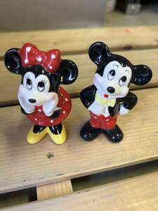 ミッキー ミニー ディズニー フィギュア ミッキーマウス 置物 ビンテージ レトロ コレクション可愛い　陶器ミニーマウス　セット