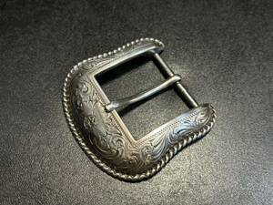  Western pin buckle through . buckle new goods unused Carving silver color american -inch 