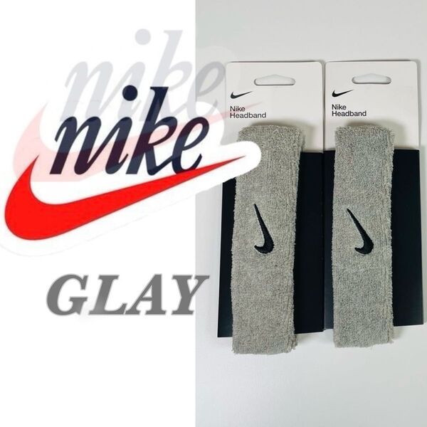 2足!! NIKE ナイキ ヘアバンド ヘッドバンド バンダナ グレー