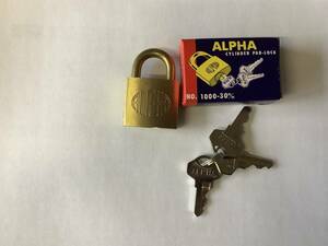  ALPHA (アルファ) 南京錠 　シリンダー錠　30mm 1個　未使用品