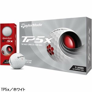 [訳あり・箱潰れ] TaylorMade 日本仕様 TP5x ボール 2021年モデル 1ダース スピン系 2022年モデル カラー：ホワイト ① ボール：新品