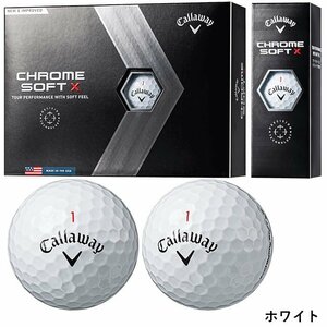 [新品・未使用] 日本仕様 キャロウェイ Callaway クロムソフトX CHROME SOFT X ゴルフボール 2022年モデル 1ダース カラー：ホワイト 3