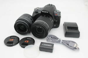 【返品保証】ソニー SONY α380 DSLR-A380 55-200mm F4-5.6 18-55mm F3.5-5.6 バッテリー チャージャー付き デジタル一眼 v786