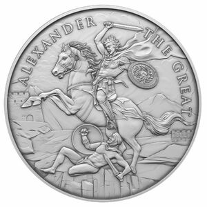 [ written guarantee * capsule with a self-starter ] ( new goods ) America [ legend. warrior series * Alexander the great ] original silver 1 ounce medal 