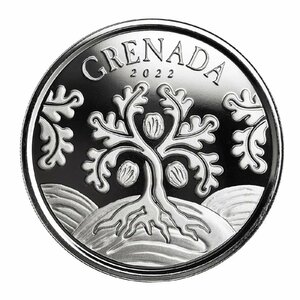 [保証書・カプセル付き] 2022年 (新品) グレナダ「ナツメグの木」純銀 1オンス 銀貨