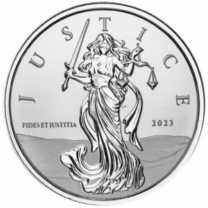 [保証書・カプセル付き] 2023年 (新品) ジブラルタル「正義の女神」純銀 1オンス 銀貨