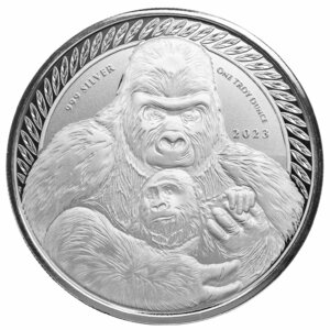 [ written guarantee * capsule with a self-starter ] 2023 year ( new goods ) navy blue go[ silver back Gorilla ] original silver 1 ounce silver coin 