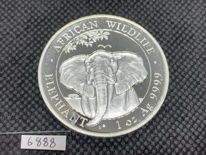 31.1グラム 2021年 (新品) ソマリア「アフリカ ワイルドライフ・ゾウ」純銀 1 オンス 銀貨