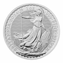 [保証書・カプセル付き] 2024年 (新品) イギリス「ブリタニア」純銀 1オンス 銀貨_画像1