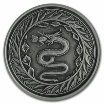 [保証書・カプセル付き] 2020年 (新品) サモア「蛇 サーペント」純銀 1オンス アンティーク 銀貨_画像1