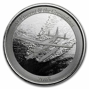 [保証書・カプセル付き] 2018年 (新品) セントビンセント・グレナディーン「水上飛行機」純銀 1オンス 銀貨の画像1