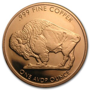 [カプセル付き] 1913年 (新品) アメリカ「バッファロー」純銅・1オンス 28.35gm 銅貨 コイン
