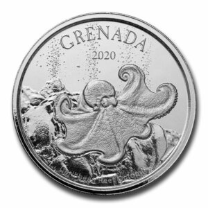 [保証書・カプセル付き] 2020年 (新品) グレナダ「蛸・タコ」純銀 1オンス 銀貨