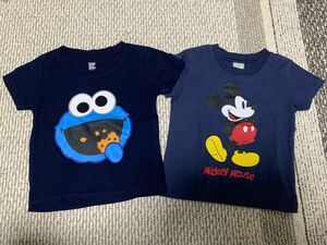 子供服　ベビー　キッズ　 半袖Tシャツ　クッキーモンスター　ミッキー　80cm