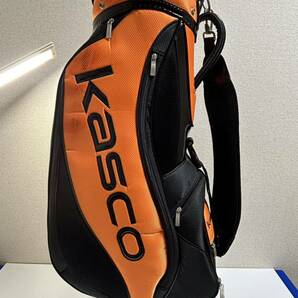 Kasco キャスコ キャディバッグ オレンジ×ブラック ショルダー 付き GOLF ゴルフバッグ 【中古品】の画像3