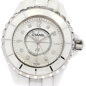 訳あり シャネル CHANEL H2422 J12 33ｍｍ 白セラミック 8Pダイヤ クォーツ レディース _796821