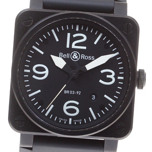 ベル＆ロス Bell＆Ross BR03-92CFB-R デイト 自動巻き メンズ 良品 保証書付き_816168