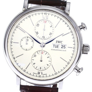 IWC SCHAFFHAUSEN IW391007 Portofino chronograph day date self-winding watch men's written guarantee attaching ._799498