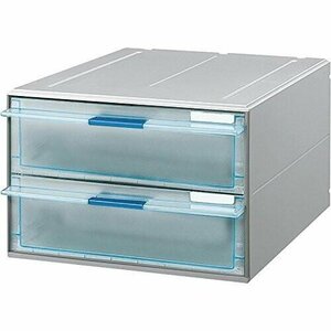  new goods kokyo letter case transparent drawer A4 length deep type 2 step light gray 