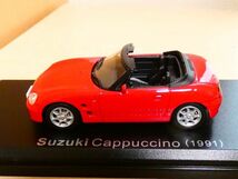 国産名車コレクション 1/43 スズキ カプチーノ Suzuki Cappuccino 1991 赤 アシェット 旧車 クラシックカー ミニカー TA_画像3