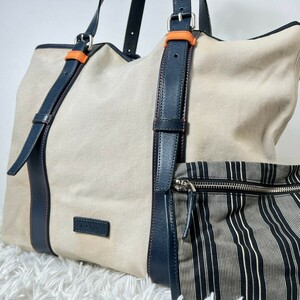 A4** beautiful goods * high capacity Paul Smith Paul Smith tote bag shoulder bag briefcase business men's canvas leather shoulder ..