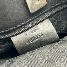 1円◆美品◆A4◎ グッチ GUCCI トートバッグ デニム ハンドバッグ シェリーライン 黒 ブラック 本革 レザー ビジネス メンズ GG柄 鞄 _画像8