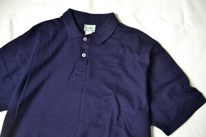 【90'S デッドストック MADE IN USA】L.L.Bean DOUBLE L SHIRTS ポロシャツ M ネイビー紺