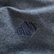 90's DKNY カットソーポロシャツ チャコールグレー L ワンポイント ロゴ 刺繍 ビンテージ オールド ダナキャラン ニューヨーク_画像5