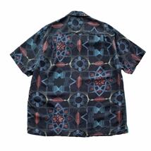 Tommy Bahama オープンカラーシャツ シルク100% 総柄 XL ミッドセンチュリー アトミック 幾何学 開襟 ボックス アロハ ハワイアン_画像3