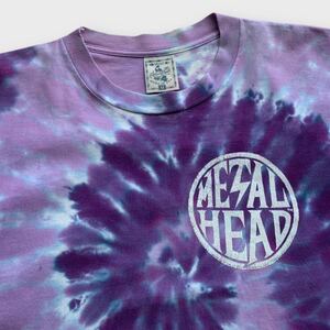90's USA製 Alore METAL HEAD タイダイ Tシャツ M パープル コットン100% シングルステッチ ビンテージ オールド グレイトフル デッド