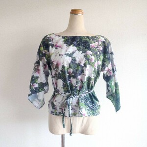  beautiful goods Agnes B agnes b photo print blouse floral print France made 