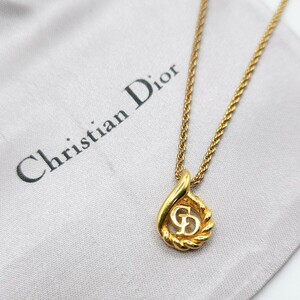 【人気】　Dior　ディオール　ネックレス　アクセサリー　CD ロゴ刻印　金　ゴールド